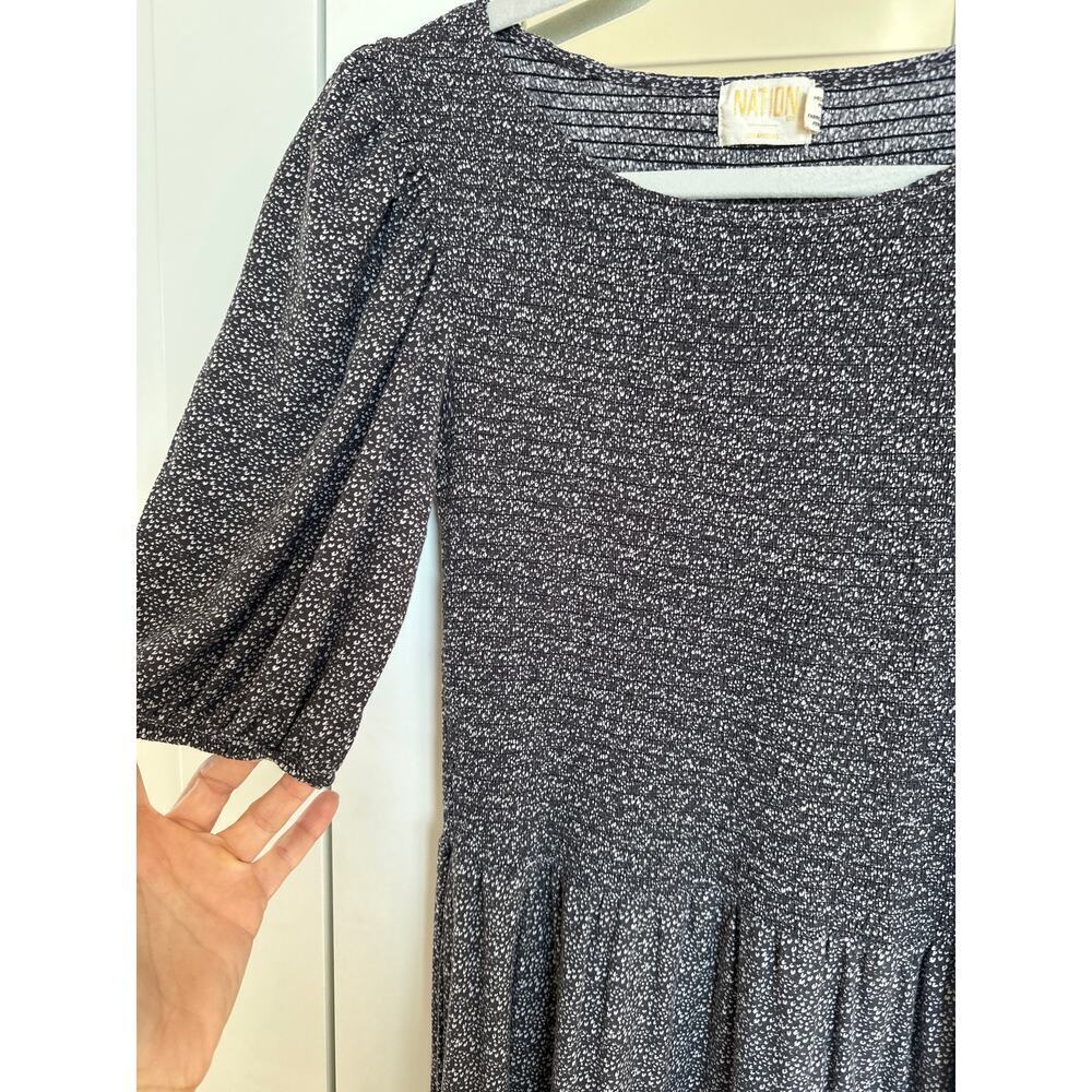 Nation LTD Florence Smocked Peasant Balloon Sleeve Dress, Size XS, Like New - Picture 4 of 7